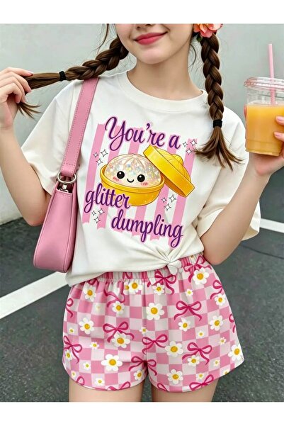 barsdepo A Glitter Dumpling Printed T-Shirt Unisex 100% Cotton (with Supriz G...