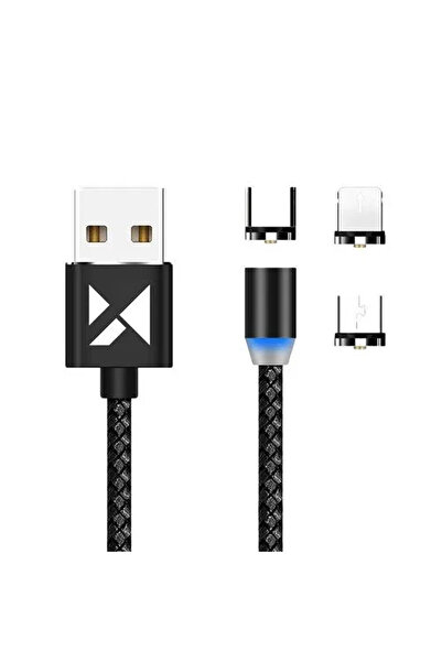 WOZINSKY Μαγνητικό καλώδιο USB / micro USB / USB Type C / Lightning 2.4A 1μ μ...