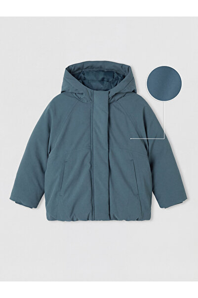 LC Waikiki Petrol Hooded Water Repellent Baby Boy Coat