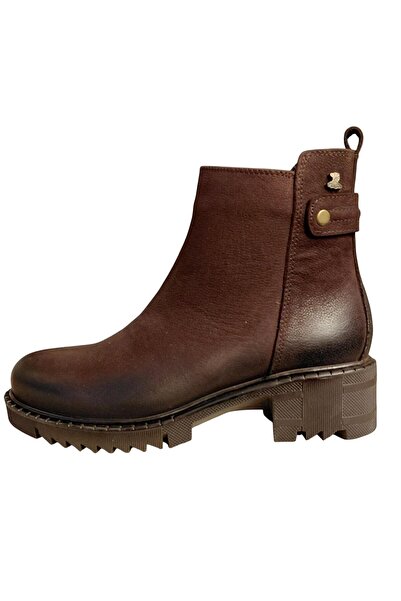 Venüs 1950811K Women's Genuine Leather Thick Sole Heeled Boots