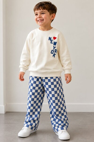 My Kids Wear طقم من قطعتين من القطن بنسبة 100% للأطفال الأولاد والصغار