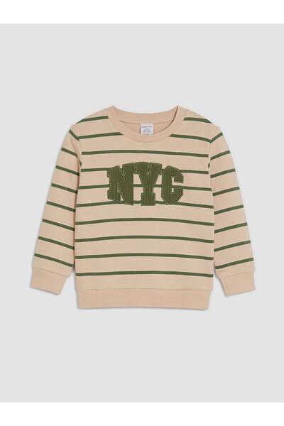 LC Waikiki Two Mt Shop Quality Lcw Baby Green Striped Baby Boy T-Shirt