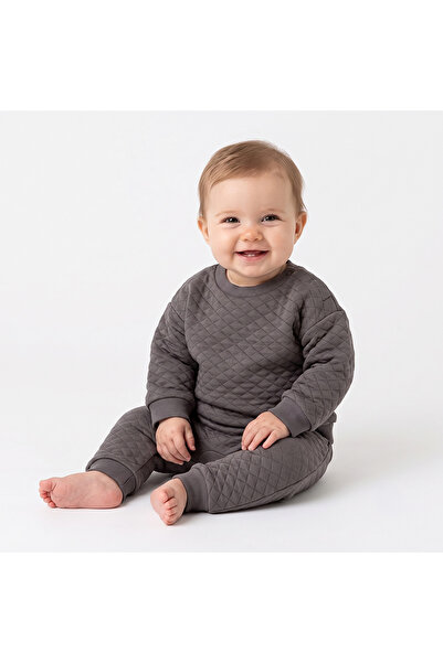 ebebek Hello Baby HelloBaby Unisex Sweatshirt-Alt Çıtçıtlı Bisiklet Yaka Long...