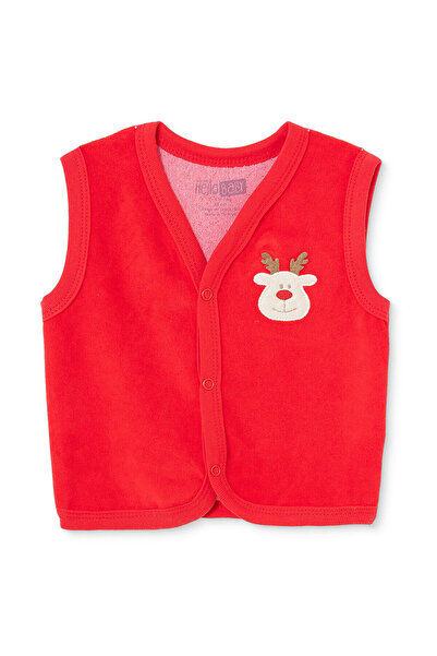 ebebek Hello Baby HelloBaby Unisex Yelek Hayvan Baskılı Çıtçıtlı V Yaka Atlet