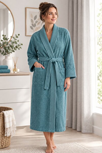 LUNA SACRA Waffle Yakalı Kimono Bornoz