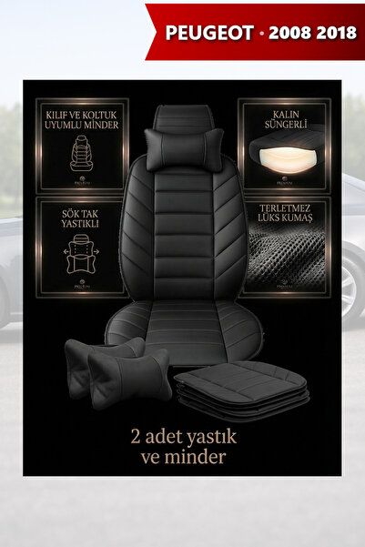 peugeot 2008 2018 uyumlu koltuk kılıf koruyucu minder 2li set lüks model yastık