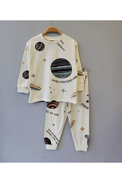 Liliboom Kids Boy's Space Patterned Long Sleeve Pajama Set