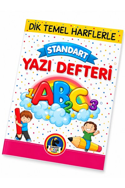 Karatay Yayınları Caiet de scris de dimensiuni mari, cu 24 de foi, cu litere standard, pentru școala primară, cu literele de bază verticale