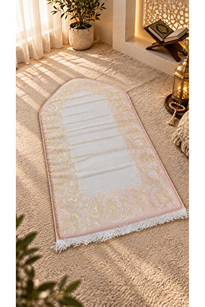 Generic Brand Luxury Soft Padded Islamic Prayer Mat with Elegant Floral Desig...