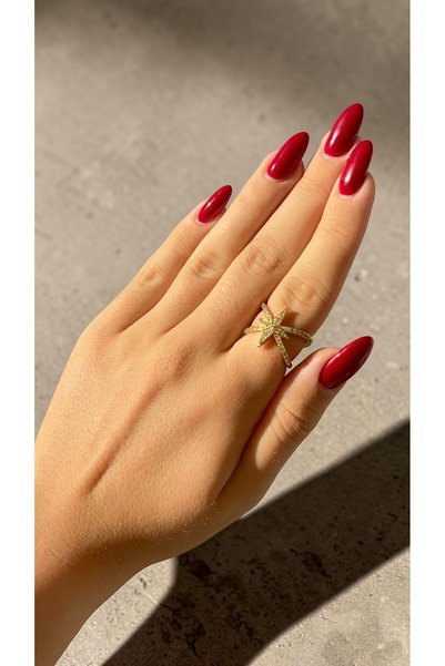 AUREON GOLD Zircon Stone North Star Adjustable Ring