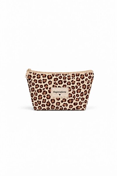 BagsMadame Leopard Patterned Single Compartment Pen Holder Makeup Bag Pencil ...
