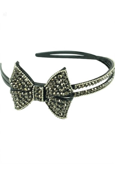EVREUX Stylish Plastic Crown with Crystal Stone Bow Detail