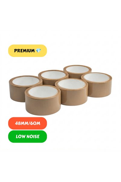 ambalaje365 Set de 6 benzi adezive pentru ambalare, cu zgomot redus, 48mm/60 ...