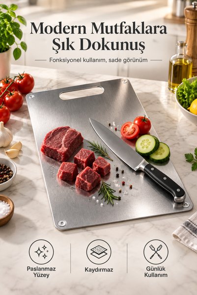 homexs Stainless Steel Kitchen Cutting-Chopping Board 30X18