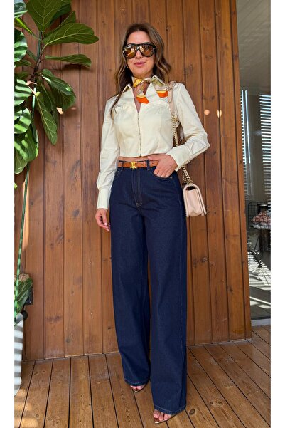 Aurélie Yüksek Bel Bol Paça Jean Pantolon – Wide Leg