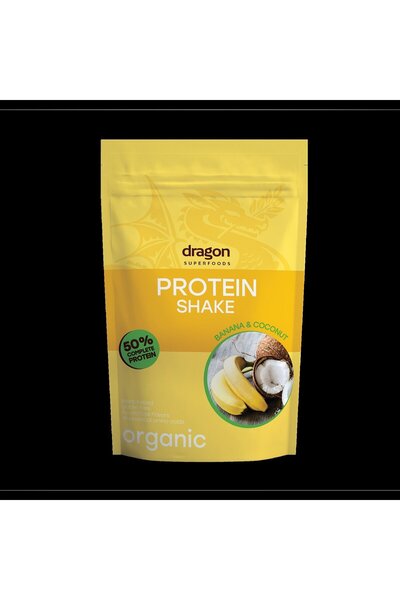 Dragon Superfoods Shake proteic banane si cocos bio 450g - 52% proteine