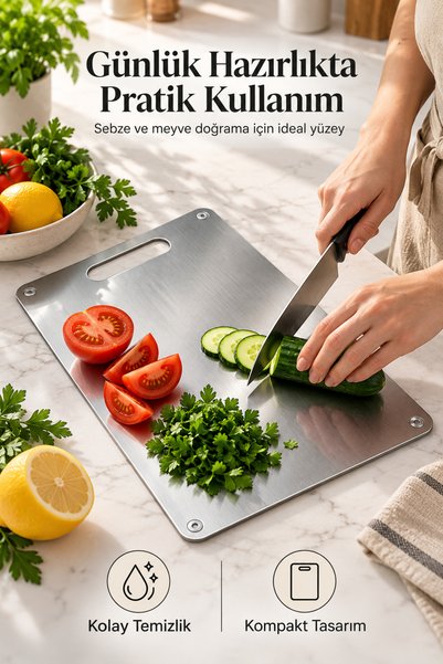 homexs Stainless Steel Kitchen Cutting-Chopping Board 30X18