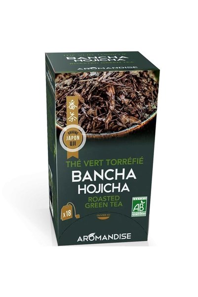 Aromandise Ceai verde prajit Bancha Hojicha bio 18 pliculete x 2g,