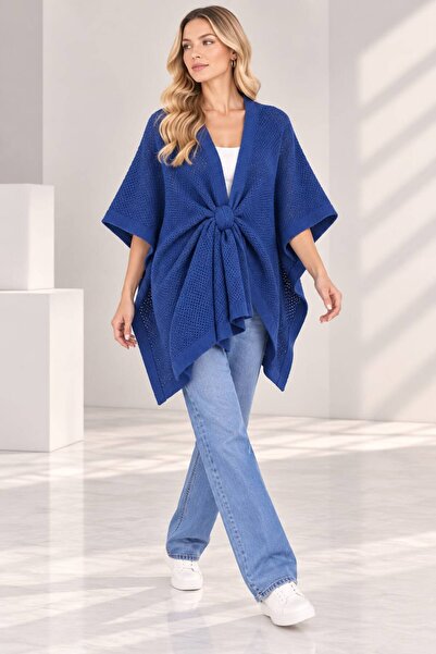 MAY MARA Women's Poncho Model Jacquard Cardigan