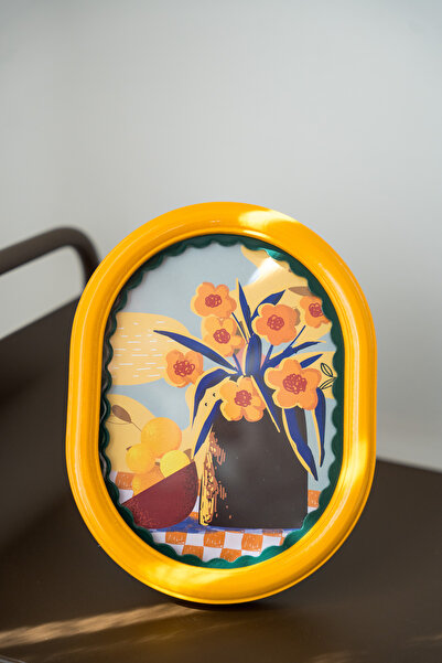 Dekorzdükkan Bellini Metal Fotoğraf Çerçevesi – Sarı