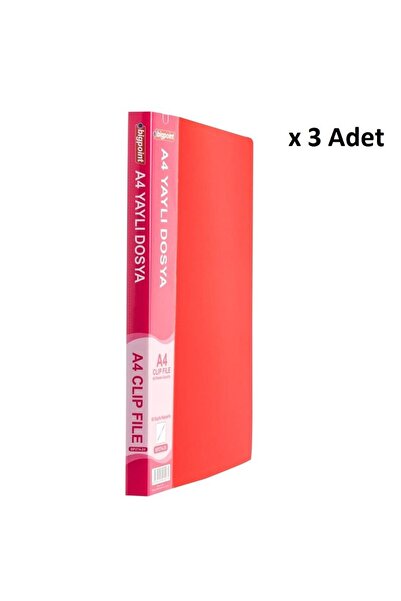 Bigpoint Spring-Loaded File Folder A4 Matte Red X 3 Pieces