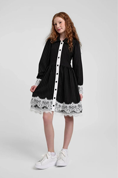 HAUSEkids 10-14 Years Nişantaşı Soft Girls' Dress-Black