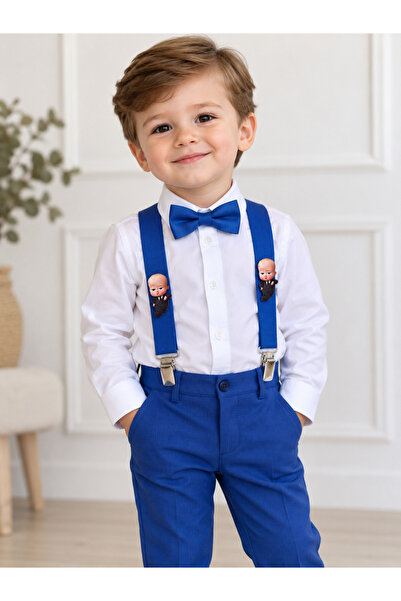 MİO BAMBİNO Patron Baby Themed Concept Pants, Suspenders, Bow Tie Set (Specia...