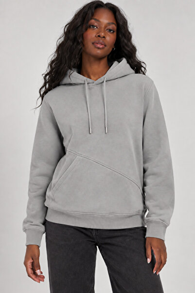 Cozy Side 3 İplik Yandan Cepli Kapüşonlu Sweatshirt