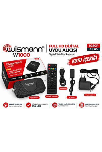 Wismann Full Hd Dijital uydu Alıcısı , W1000 8000 Kanal TKGS Destekli Full HD...