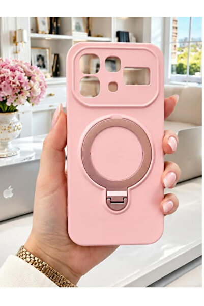 CaseTechnoo İnfinix Note 60 İle Uyumlu 360 Derece Dönebilen Kalın Metal Magsa...