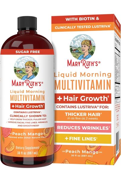 Maryruth's MaryRuth Organics Liquid Morning Multivitamin + Hair Growth, Peach...