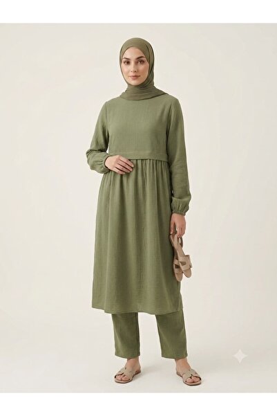 Mersha Collection طقم تونيك مفصل للرضاعة الطبيعية من ميرشا موسلين - ملابس فتر...