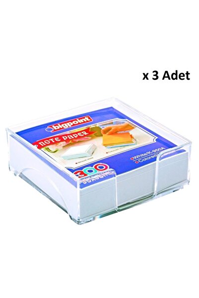 Bigpoint Acrylic Cube Notepad Holder Filled with White 95X95Mm X 3 Pieces