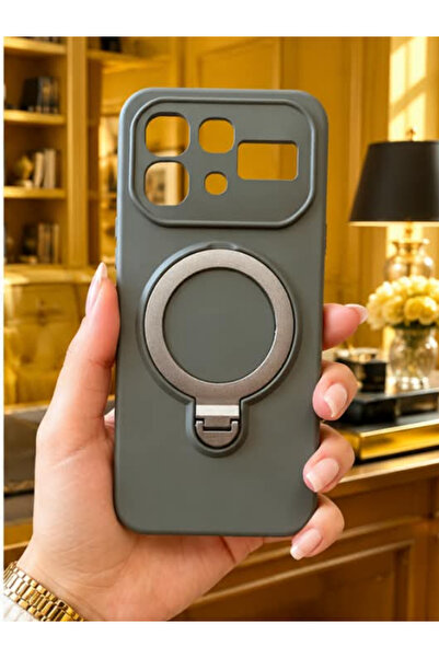 CaseTechnoo İnfinix Note 60 İle Uyumlu 360 Derece Dönebilen Kalın Metal Magsa...
