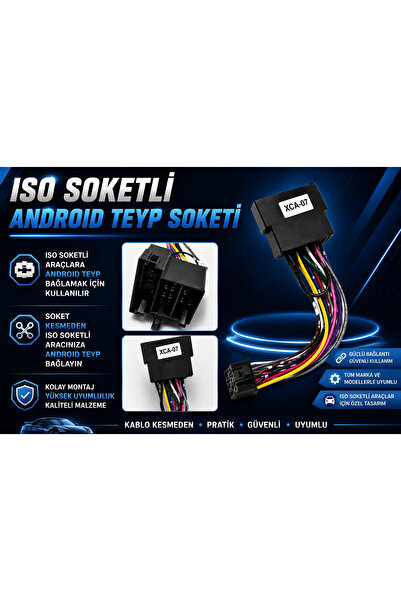 For-X ISO Soketli Android Teyp Soketi - Android Multimedya Teypler İçin Unive...