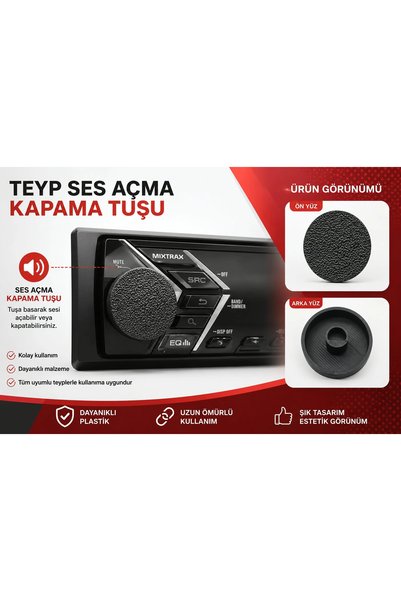 YSN SOUNDS Universal Teyp Düğmesi - Bir Çok Teyp İçin Ses Açma Kapama Düğmesi...