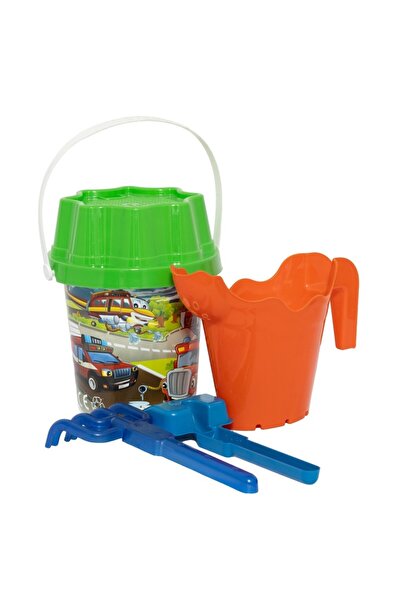 Lisinya Patterned Round Bucket Beach Set - Fire Department Model (Lisinya)