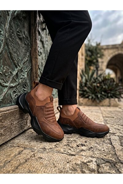 BOA Aba0402 Laceless Comfortable High Sole Tan Men's Sports Shoes
