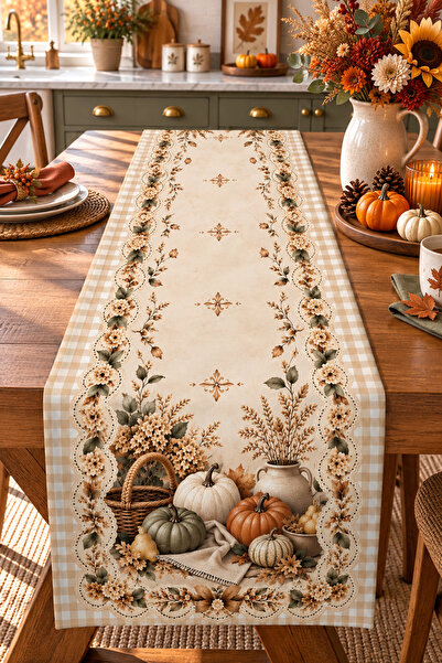 Bertille Home Sonbahar Mutfak Balkon Serisi 140x40 Cm Dijital Baskılı Runner ...