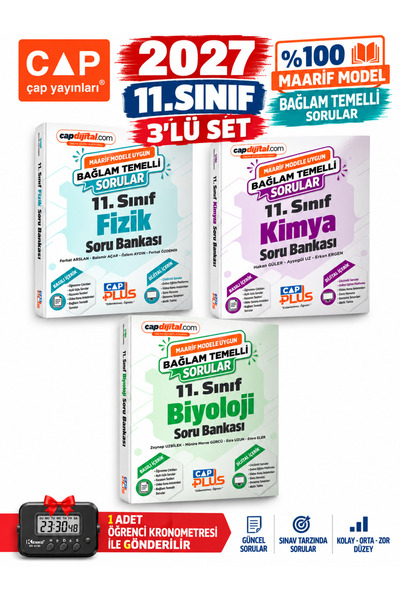 Çap Yayınları ÇAP 2027 11.Sınıf Fizik-Kimya-Biyoloji %100 Maarif Model Bağlam...