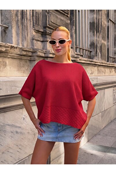 Şeker Portakalım T3379 Mesh Knit Sweater with Lace on the Bottom
