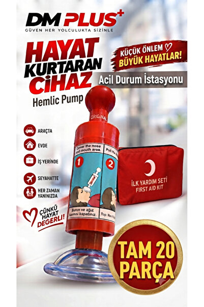hemlic pump 20 Parça Acil Durum İstasyonu - İlk Yardım Seti + Heimlich Manevr...