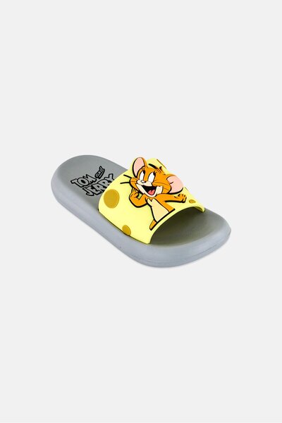 Tom and Jerry Toddlers Boy Graphic Print Slip On Slides, Multicolor