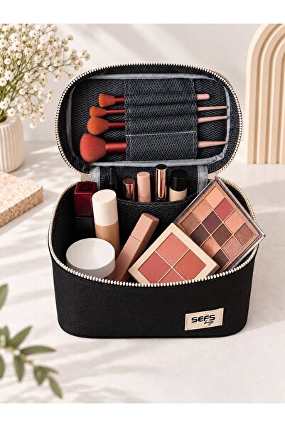 SEFSBAG Çok Bölmeli Makyaj Çantası Kozmetik Organizer Seyahat ve Günlük Kulla...
