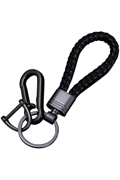 GENERAL Leather Braided Key Ring for Car & Motorcycle - D Ring Key Fob Lanyar...