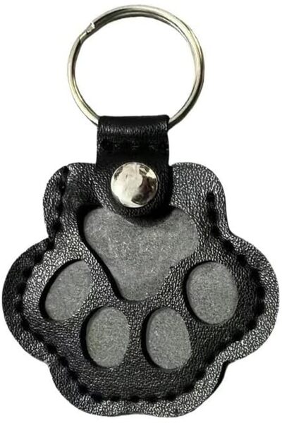 Tazweeq Pet Paw Shaped Leather Keychain, Pet Dog Cat Hair Collector Paw Shape...