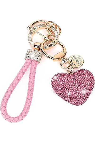 Nnewvante Car Keychain for Women with Rhinestone Heart Shape Bling Girl Cute ...
