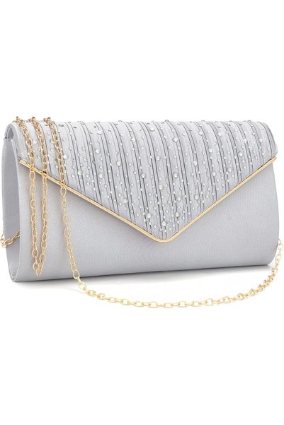 mihawk Faux Suede Clutch Bag Elegant Metal Binding Evening Purses and Handbag...
