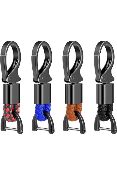 ELECDON Car Key Fob Keychains Metal Leather Keyring Keys Keyring Clip Car Key...