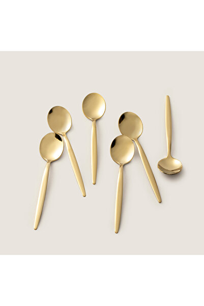 Chakra Belina 6 Piece Tea Spoon Set Shiny Gold